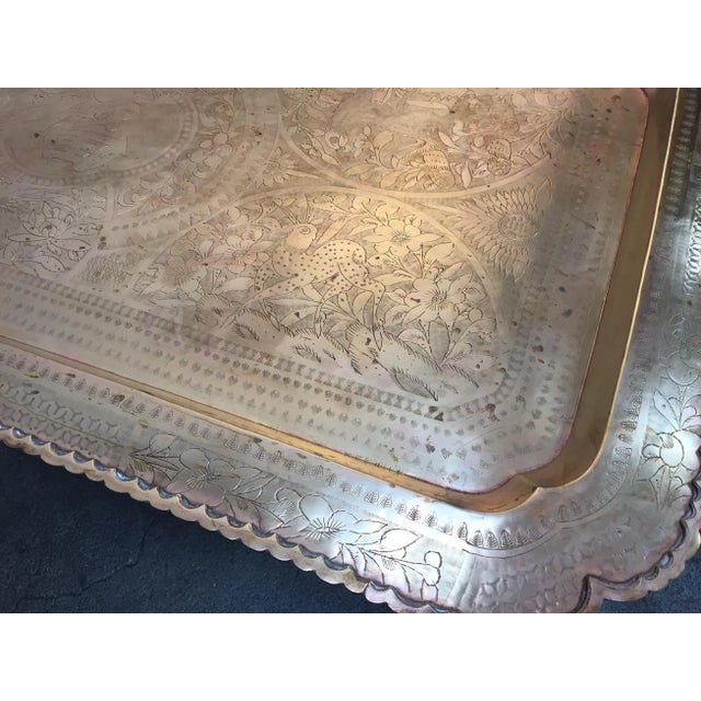 1960s Boho Chic Rectangular Brass Tray Coffee Table Chairish