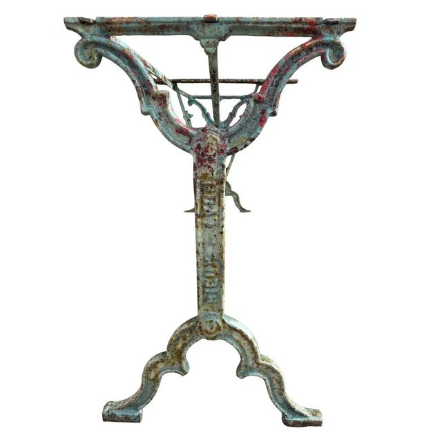 Double Bistro Table in Cast Iron and Lyonnaise Marble by Rieux, 1900s For Sale - Image 11 of 18