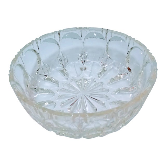 Vintage Heavy Beyer Lead Crystal Bowl For Sale