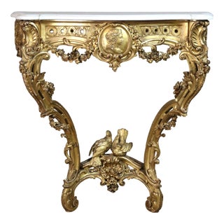 Louis XV Carved Giltwood Console, 19th Century For Sale