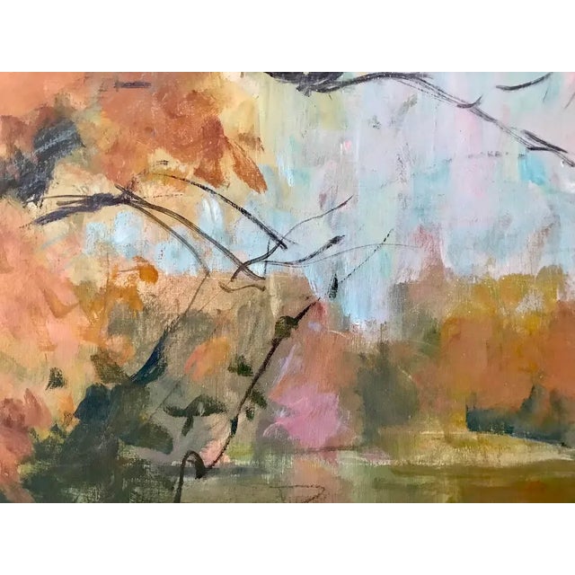 1960s Vintage American Impressionist Oil Painting New England Fall Colors by Harry Barton 22" X 26" For Sale - Image 5 of 9