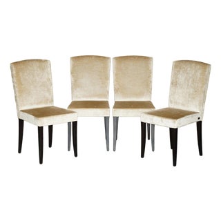 Chesterfield Dining Chairs in Tufted Velvet Upholstery from Fendi Casa, Set of 4 For Sale