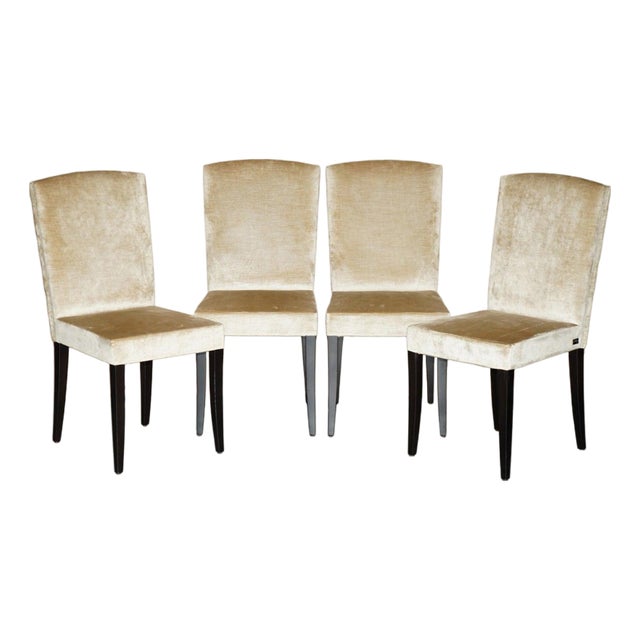 Chesterfield Dining Chairs in Tufted Velvet Upholstery from Fendi Casa, Set of 4 For Sale