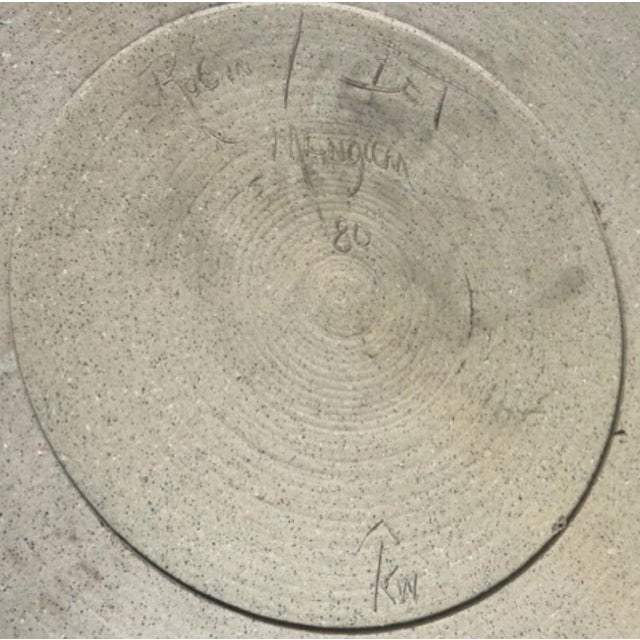 Robin & Bet Mangum Signed 1980 North Carolina Studio Pottery 21” Botanical Platter For Sale - Image 4 of 6
