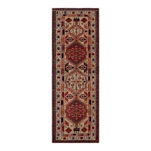 Antique Persian Runner 3x7 – Serap Style Medallion For Sale