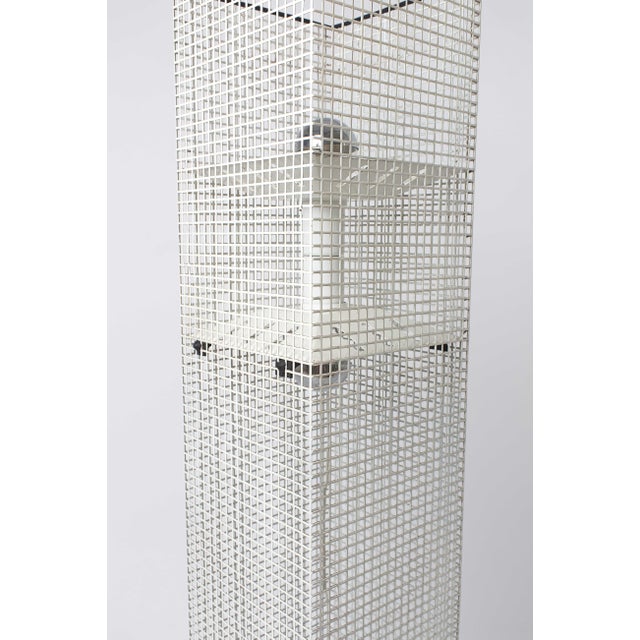 Metal Vintage Metal Grid Floor Lamp by Estiluz, Spain, 1980s For Sale - Image 7 of 10