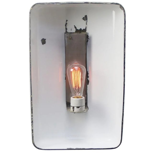 1950s Vintage Industrial Grey Enamel Sconce from Philips For Sale - Image 5 of 7