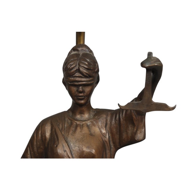 Figural Lady Justice Table Lamp For Sale - Image 4 of 12