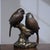 Early 21st Century Gilt Metal Double-Bird Figurine — Aged Patina, Engraved Auspicious Base For Sale - Image 5 of 9
