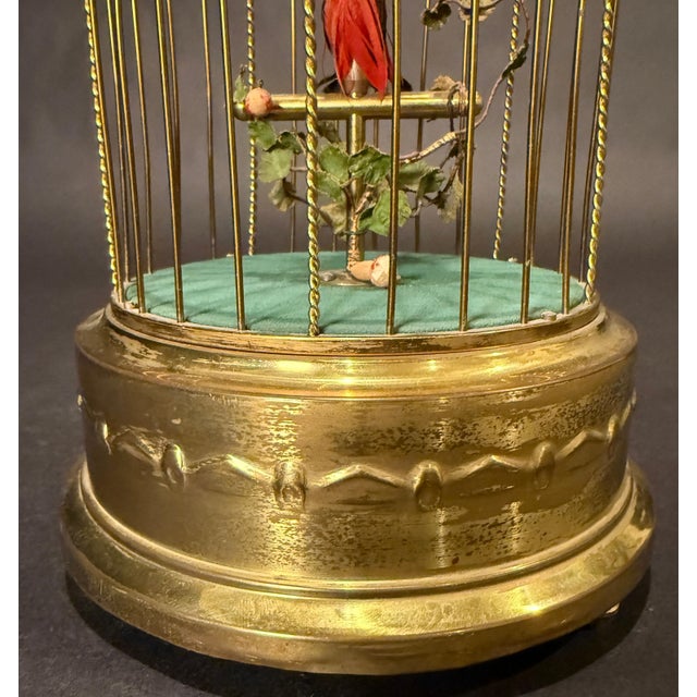 Art Deco Early 20th Century Vintage Karl Griesbaum Automatronic Singing Bird Cage, Made in Germany For Sale - Image 3 of 9
