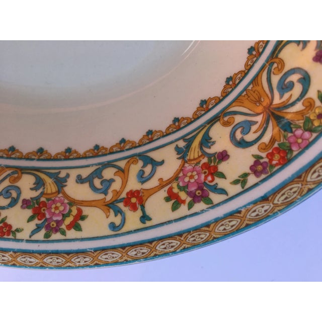 English Royal Myott Staffordshire oval vintage multicolor serving dish with a beautiful design of delicates tiny embossed...