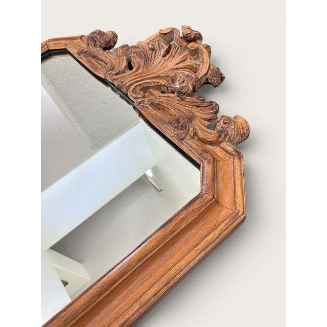 Late 20th Century Antique Italian Hand-Carved Rococo Baroque Wall Mirror | Ornate Wood Louis XV Style For Sale - Image 5 of 13