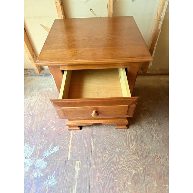 Late 20th Century Pair of Contemporary Style Solid Wood 1 Drawer Nightstands For Sale - Image 9 of 15