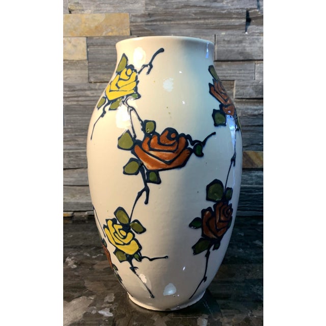 Antique Royal Dux White Porcelain Roses Design Vase For Sale - Image 11 of 13