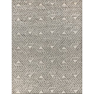 Exquisite Rugs Eaton Hand-Knotted New Zealand Wool & Bamboo Silk Charcoal/Ivory Rug-8'X10' For Sale