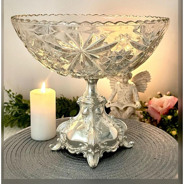 Silver 1970s Centerpiece Bowl With Sterling Silver Ben Yehuda Hazorfim Base For Sale - Image 8 of 12
