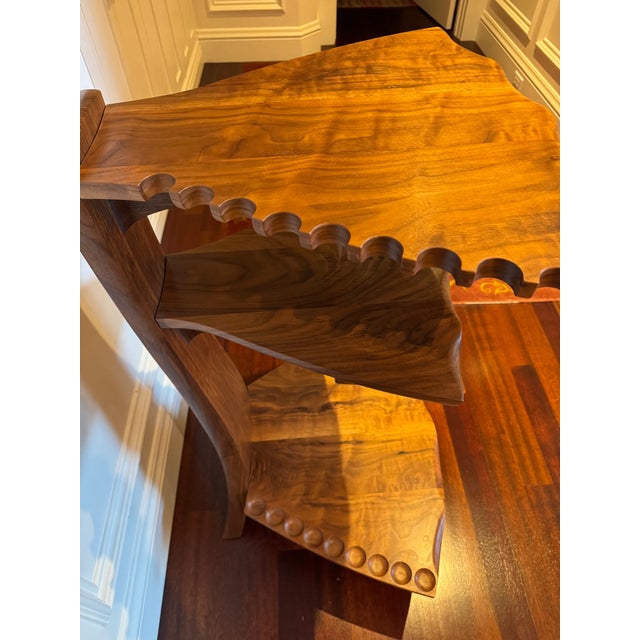 Brown Custom Jesse Fisher Walnut Pool Cue Rack - Fine Woodworks Floor Standing Rack For Sale - Image 8 of 12