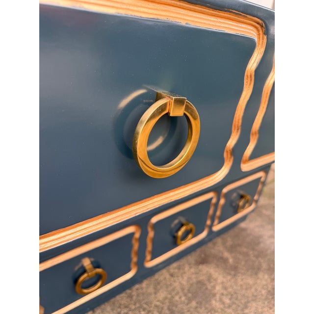 Teal Pair of Salamander Lacquered Dorothy Draper Style Espana Chests For Sale - Image 8 of 12