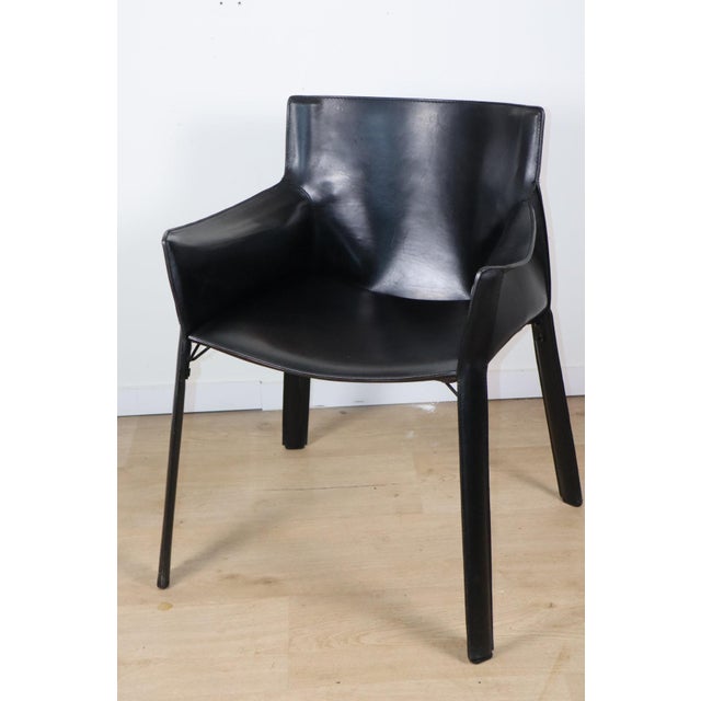 Vintage Black Leather Armchair, 1980s For Sale - Image 4 of 18