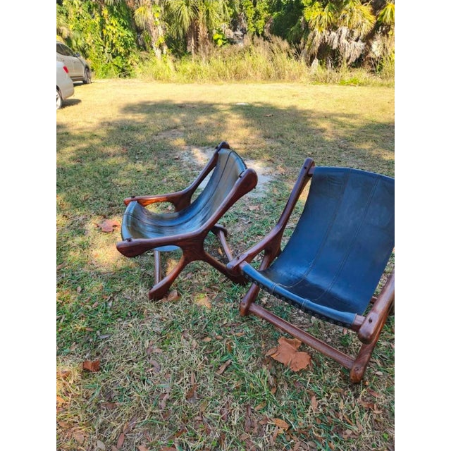 Senal Vintage MCM Don Shoemaker Cocobolo Rosewood Sloucher Lounge Chairs ~ Set of 2 For Sale - Image 4 of 9