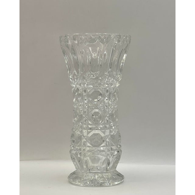 Early 20th Century Cane & Button Pressed Glass Bud Vase For Sale - Image 4 of 6