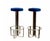 Vintage Blue Velvet and Chrome-Plated Metal Bar Stools, Italy, 1970s, Set of 2 For Sale - Image 6 of 6