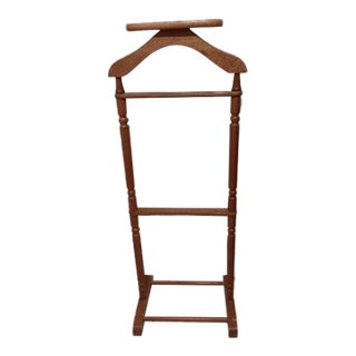 Vintage Wooden Butler Valet Stand Suit Rack For Sale