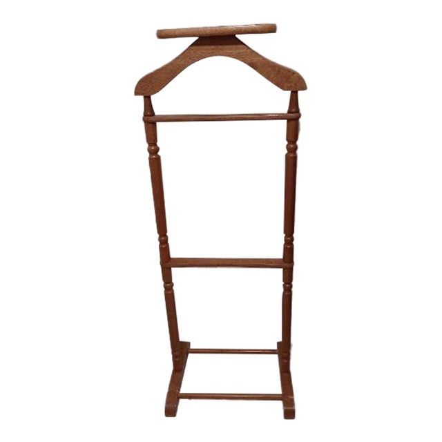 Vintage Wooden Butler Valet Stand Suit Rack For Sale