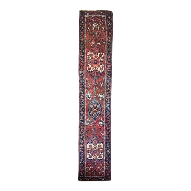 Antique Persian Malayer Over-sized Extra Long Beautiful Cypress Tree Runner Rug 3.4 x 17 For Sale