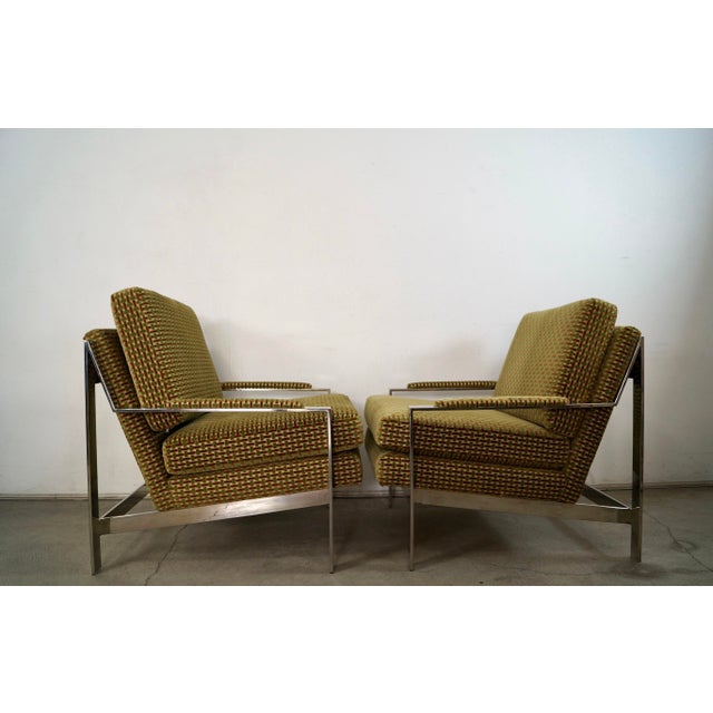 Cy Mann Mid-Century Modern Milo Baughman Style Lounge Chairs - A Pair For Sale - Image 4 of 12