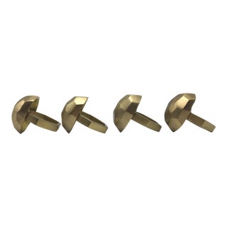 Brass Faceted Napkin Rings - Set of 4 For Sale