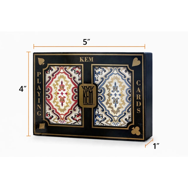 Black Kem Paisley Plastic Playing Cards Double Deck With Case For Sale - Image 8 of 8
