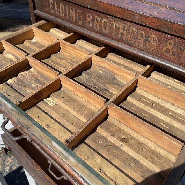 Antique Belding Brothers Silk Spool Cabinet Sewing Victorian 19th C. Florence Co For Sale - Image 14 of 18