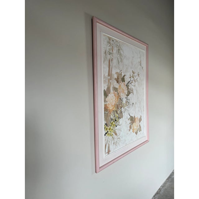 Fascinating and rare this Vintage Palm Beach Japanese - style hand painted panel by listed artist Lucien Leinfelder...