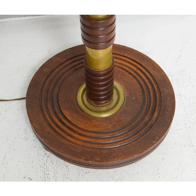 1950s Sculptural French Mid-Century Floor Lamp With Brass Rings For Sale - Image 5 of 7
