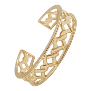 Christina Addison 18 Karat Yellow Gold Mini Ordaned Cuff Bracelet