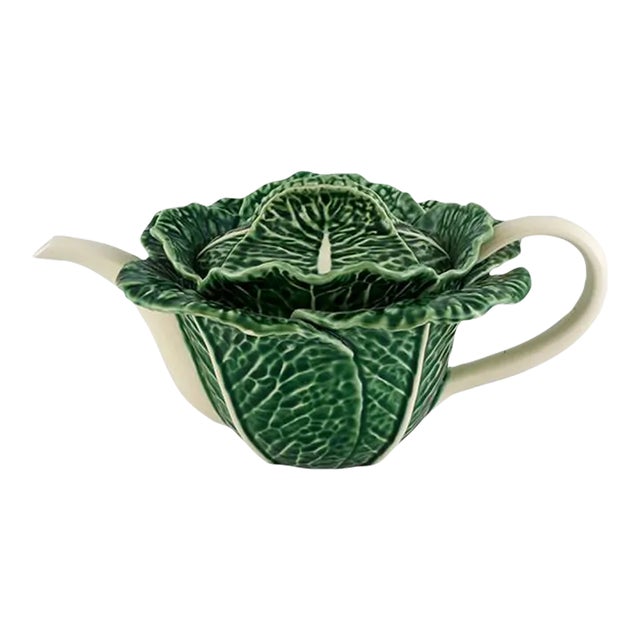 Bordallo Pinheiro Cabbage Teapot, 41 oz. For Sale