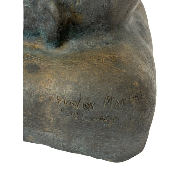 1970s 1970s Victor Salmones Bronze Boy Sculpture For Sale - Image 5 of 5