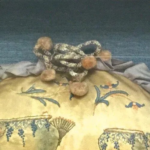 19th Century Antique Framed Silk Tea Cozy For Sale - Image 5 of 6