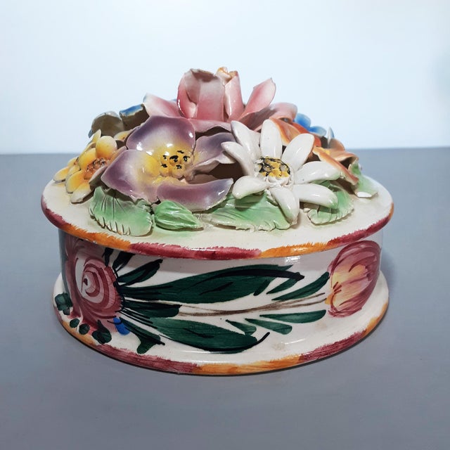 Mid 20th Century Italian Ceramic Trinket Box Chairish