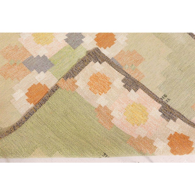 Doris Leslie Blau Vintage Swedish Flat Woven Rug by Ingegerd Silow For Sale - Image 9 of 9