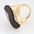 70s Vintage Onyx Diamond Large Cocktail Ring 18k Yellow Gold 7.25 Oval Jewelry For Sale In Los Angeles - Image 6 of 6