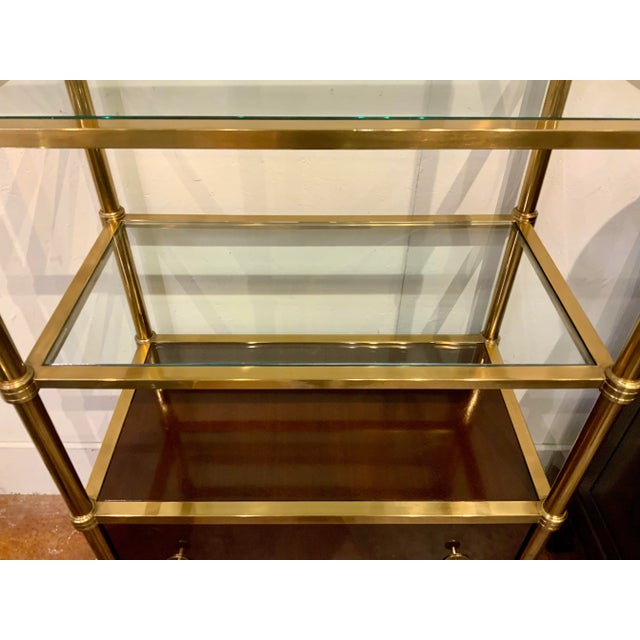 2020s Laura Kirar for Baker Modern Brass and Wood Frazier Etagere For Sale - Image 5 of 9