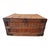 Farmhouse Antique First National Stores Wooden Shipping Crate With Lid – Wire Reinforced Grocery Transport Basket – Coffee Table Storage Chest For Sale - Image 3 of 18