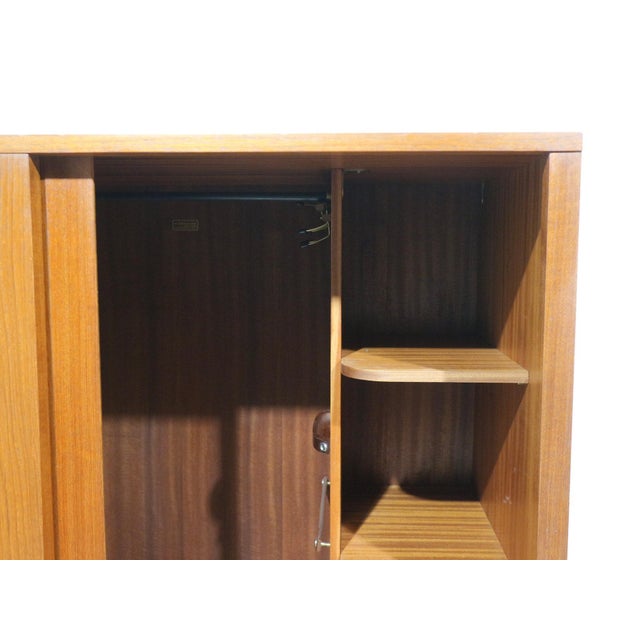 Mid Century Modern Vintage Teak Tambour Door Low Armoire Wardrobe by Austinsuite For Sale In Greensboro - Image 6 of 15