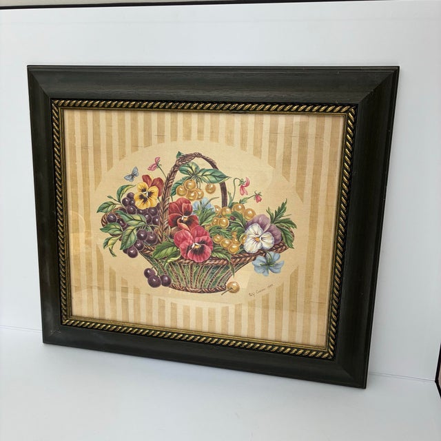English Patsy Craven 1993 Fruit & Floral Still Life Print in Magnolia England Frame For Sale - Image 3 of 12