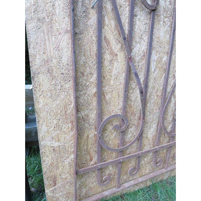 1900 - 1909 Antique Victorian Iron Gate or Garden Fence Element For Sale - Image 5 of 7