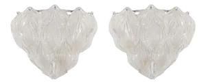 1970s Camer Murano Glass Leaf Sconces - a Pair