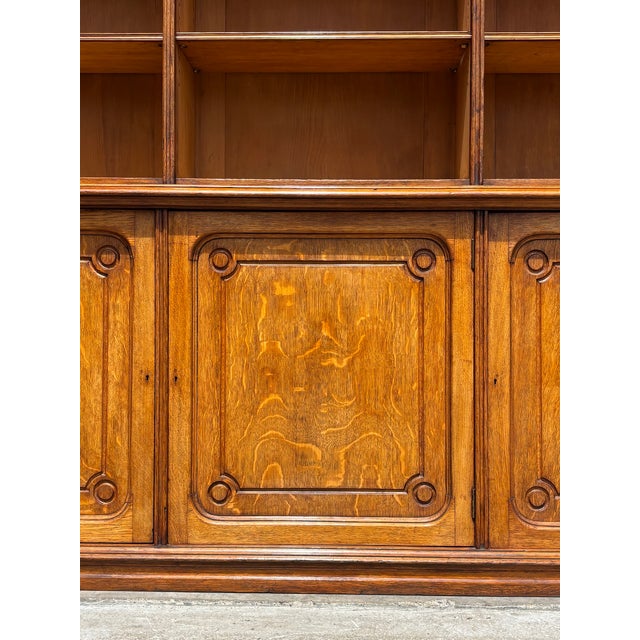 Mid 19th Century French Tall Oak Open Bookcase, 1850s For Sale - Image 5 of 12