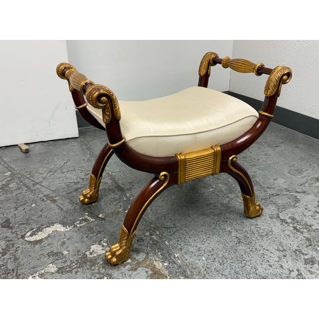 Neoclassical Maitland-Smith Neoclassical Curule Bench For Sale - Image 3 of 12